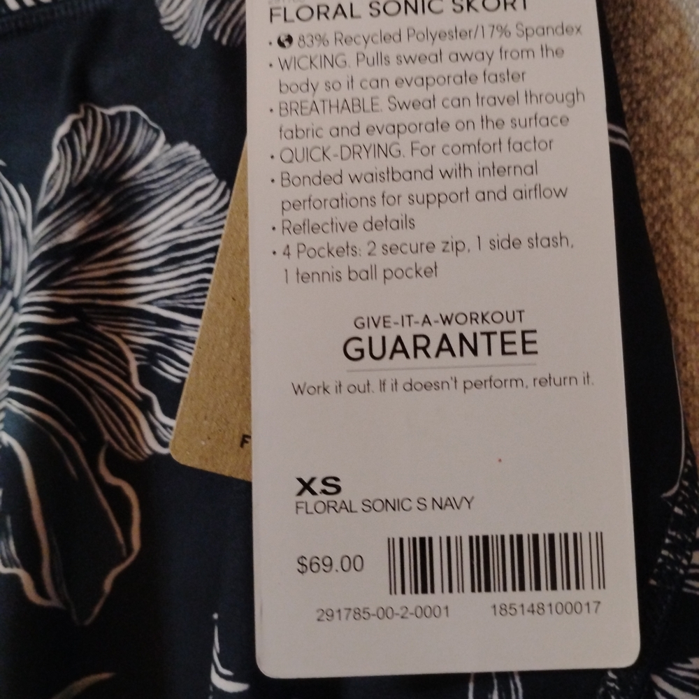 Athleta Dark Blue and White Floral Skater Skirt - Picture 2 of 3